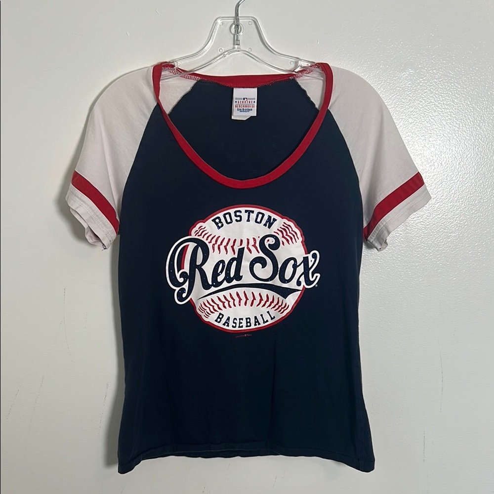 Boston Red Sox Women’s MLB 5th&Ocean Scoop Neck Short Sleeve Baseball Top Sz Lg